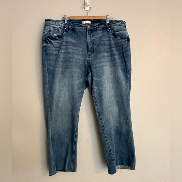 Kut from the Kloth Kelsey Fab Ab Ankle Flare Blue Jeans Size 22W Plus Size - Picture 3 of 11